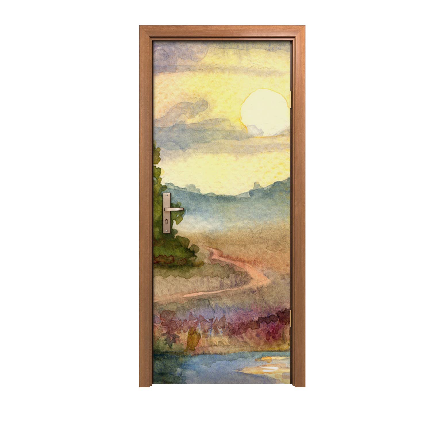 Autocollant de porte coucher de soleil pour salon et chambre
