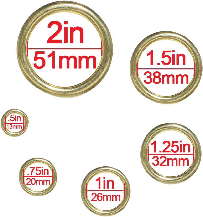 Craft County Brass O-Rings (1 1/2 Inch, 15 Pack)