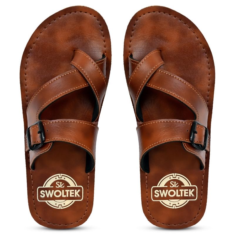 Image of Stylish Flip Flops and Slippers for Men | Comfortable & Lightweight Rubber Chappals Anti-Skid, Durable, Casual Footwear for Home & Outdoor Use (ALL-SWOLTEK-SL-25-02-SL-25-02 PT)