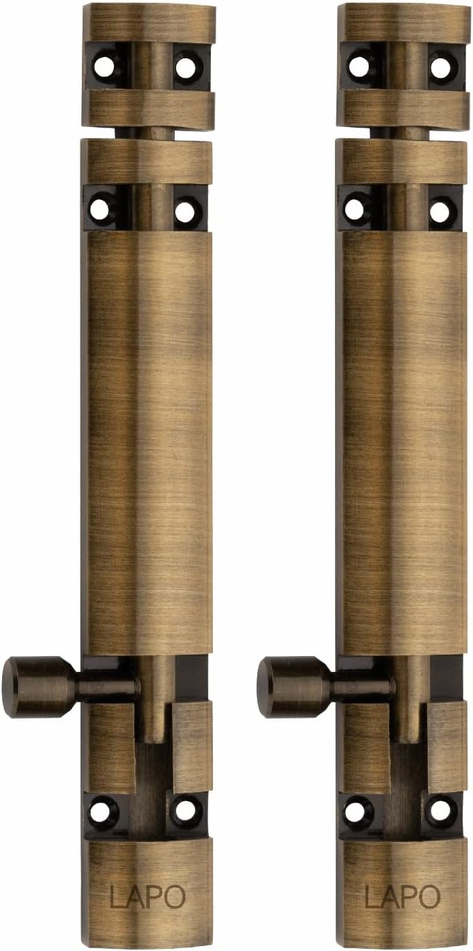 LAPO 2 Pack Heavy Duty Aluminium 8 Inch Tower Bolt for Home,Offices Doors and Windows/Tower Bolt for Main Door/Door Latch/Kundi/Chitakini/Door Latch for Main Door and Window(Antique Finish, Pack of 2)