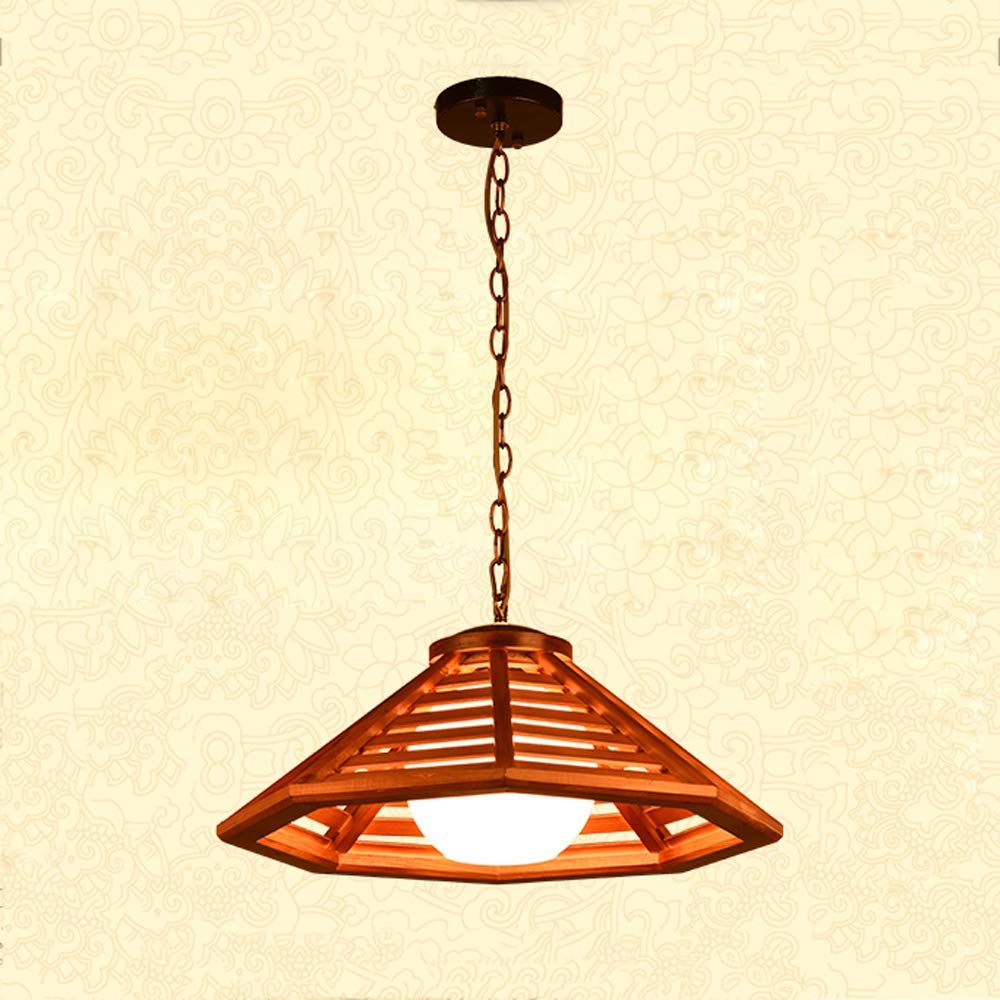 Lámpara colgante de madera para iluminación interior vintage y techo retro