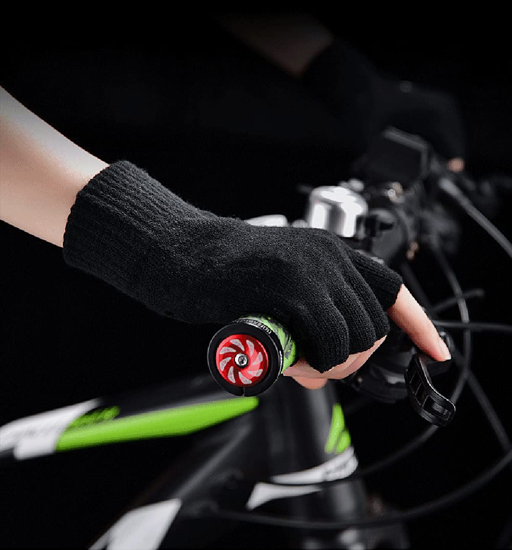 BEIRCOIN Inverno Guanti Mezze Dita Lavorati a Maglia Guanti Senza Dita Caldi Elastici per Uomo e Donna Guanti in maglia da ufficio