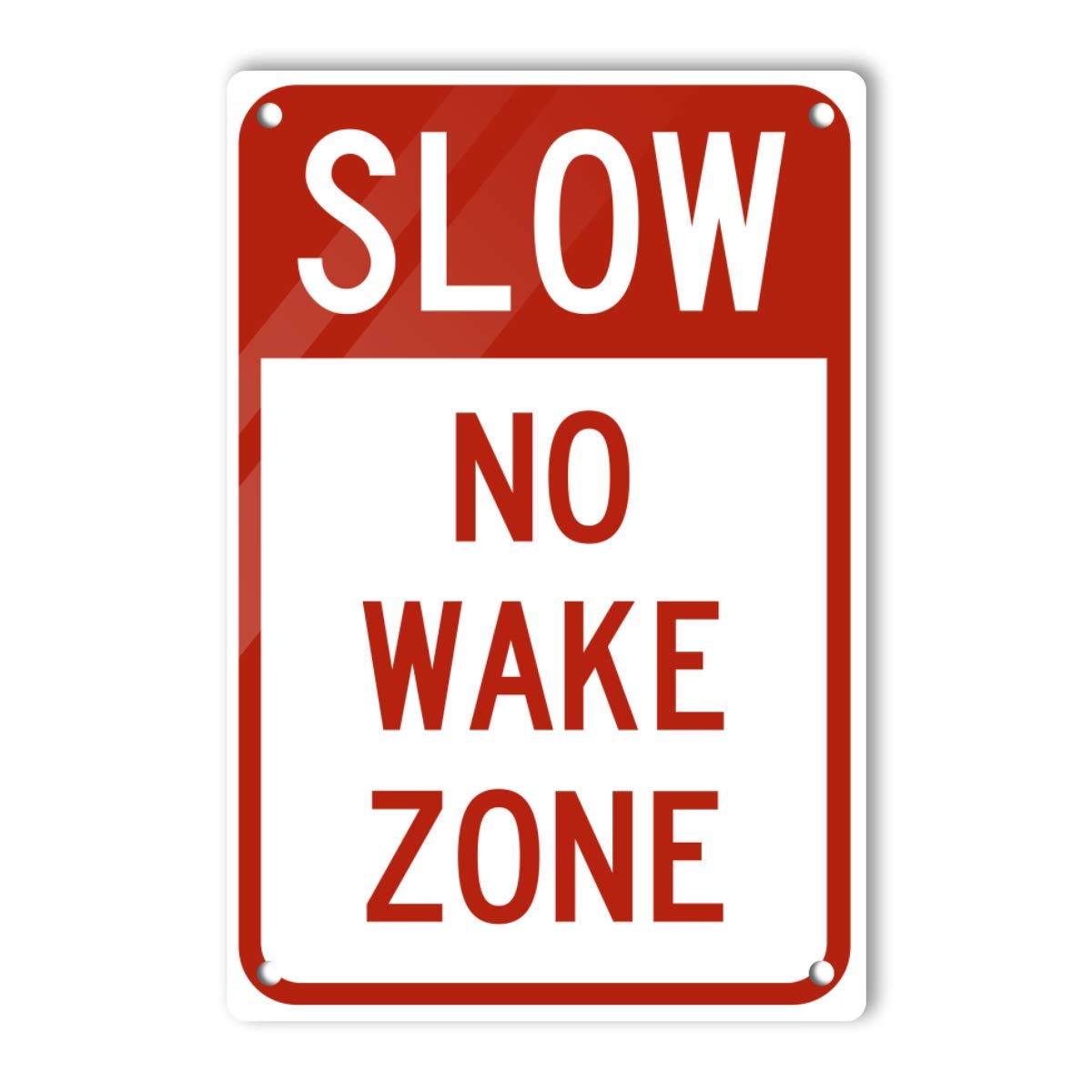 GONEI Aluminum Slow No Wake Zone Sign 8 x 12 Inches Aluminum Warning Metal Signs, Indoor or Outdoor Use for Home Business, UV Protected & Waterproof