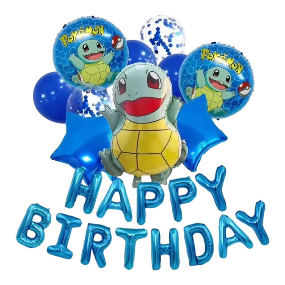 Pokemon 10 Balloons and 1 Foil Balloon Banner | Squirtle