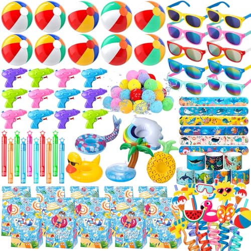 DMIGHT Pool Party Favors, 85 PCS Beach Party Favors Party Bag Stuffers for Kids, and More for summer party favors, luau party favors, Birthday Party Supplies