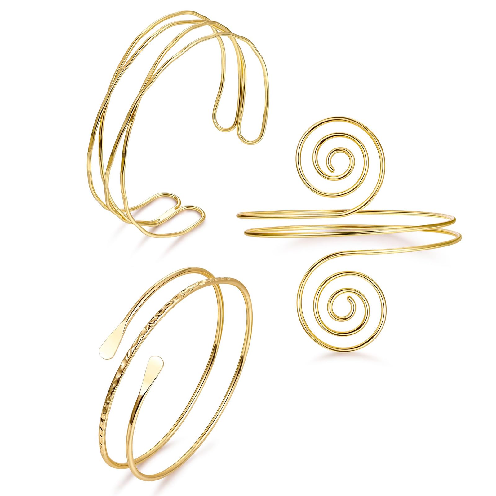 TELAIN 3 Pieces Gold Bracelet Oberarmreif for Women, Adjustable High Quality Boho Style Gold Bracelets, Perfect for Parties and Daily Use (Style 4)