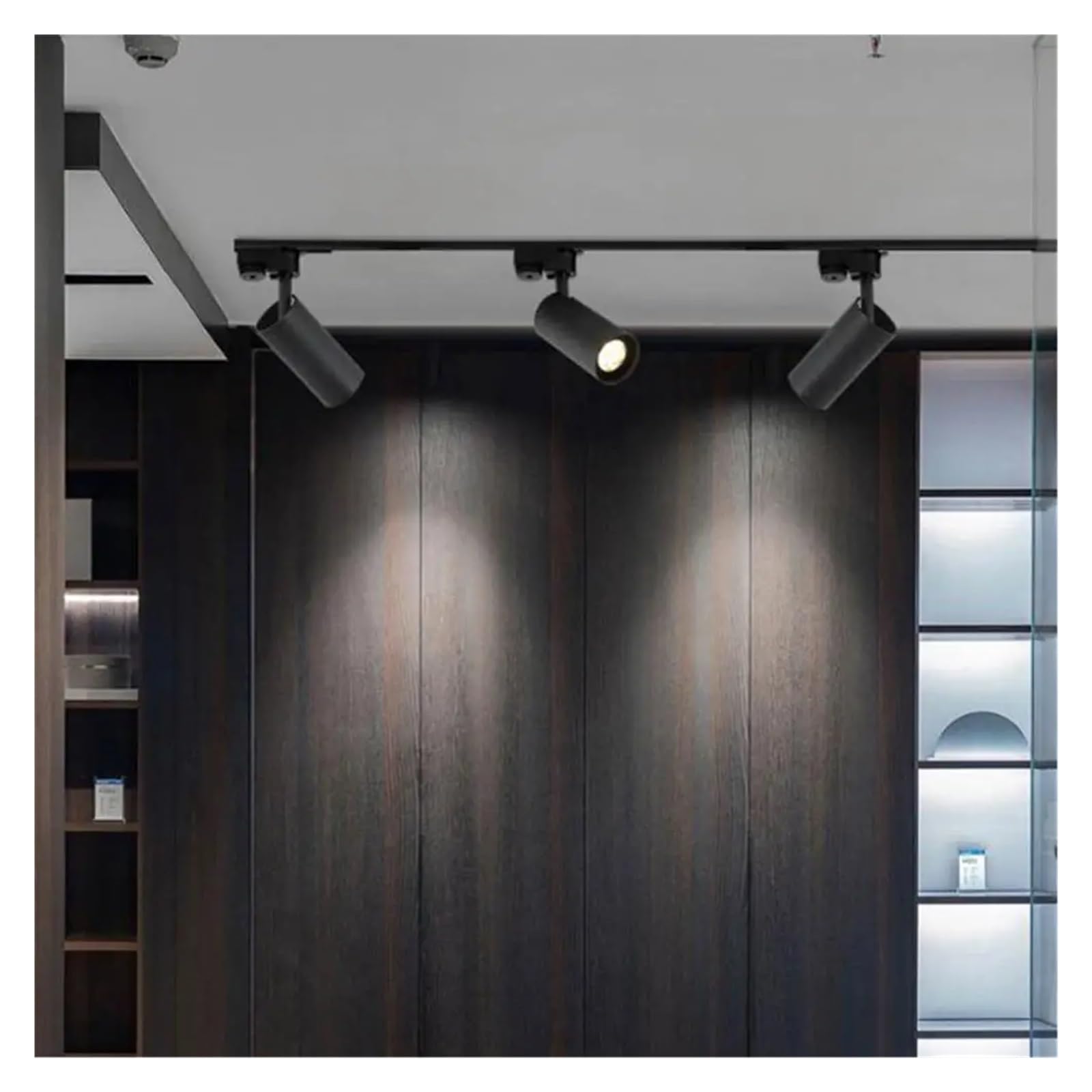 Lampada da Binario Bianca Nera GU10 Lampada da Binario A LED Illuminazione su Binario Faretti in Alluminio for Negozio di Abbigliamento Home Super Luminoso(Bulb Not Included,White)