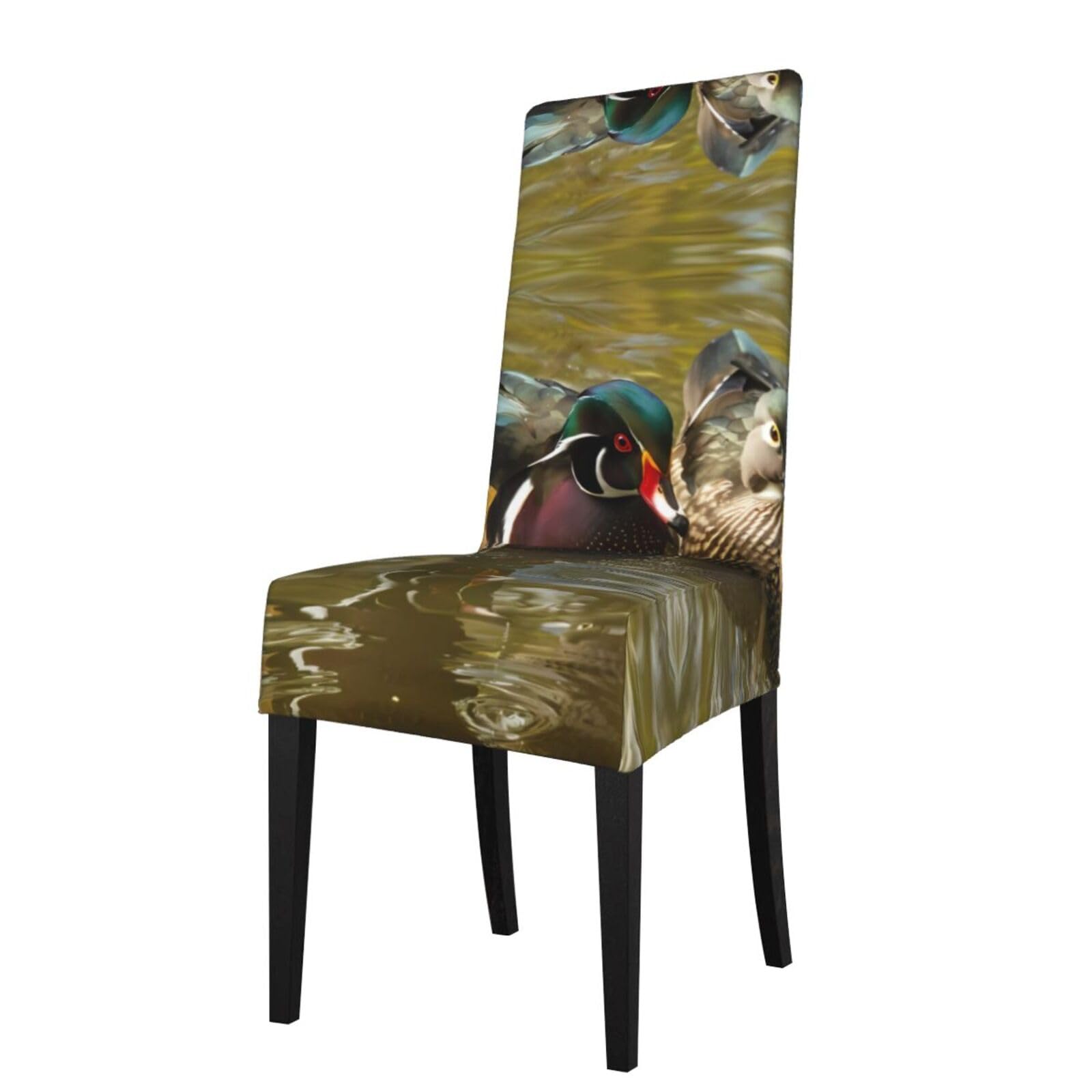 YYHWHJDE domestic duck Prints Dining Chair Throw Covers - Stretchable Slipcovers, Ideal for Renewing Furniture & Protecting from Kids & Pets!