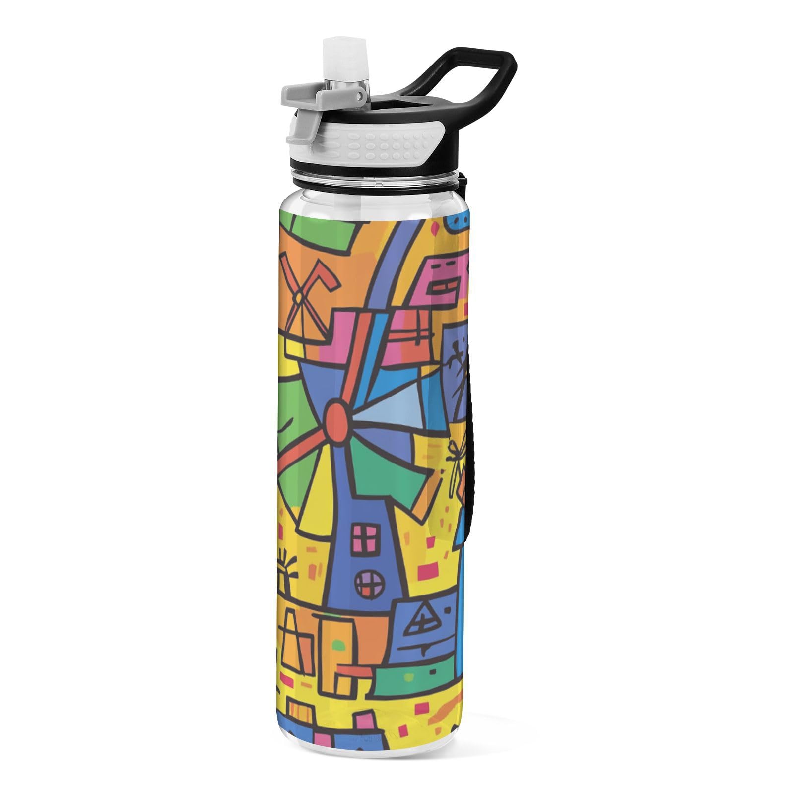 Bouteille d'eau en Tritan 946 ml avec bec verseur et motifs pour le sport quotidien