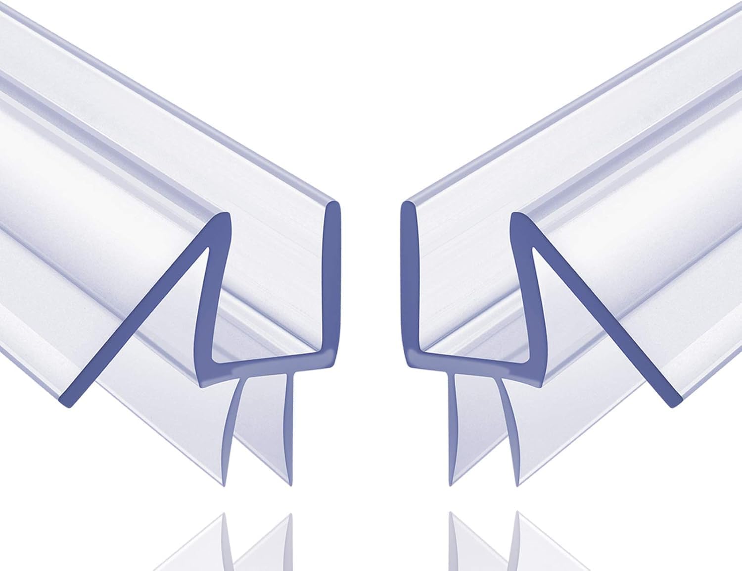 2-Pack Frameless Shower Door Bottom Seal for Glass Doors, Stop Leaks and Create a Water Barrier 39" L for Glass Shower Door Transparentg Seal Strip Replacement (3/8" (10mm)