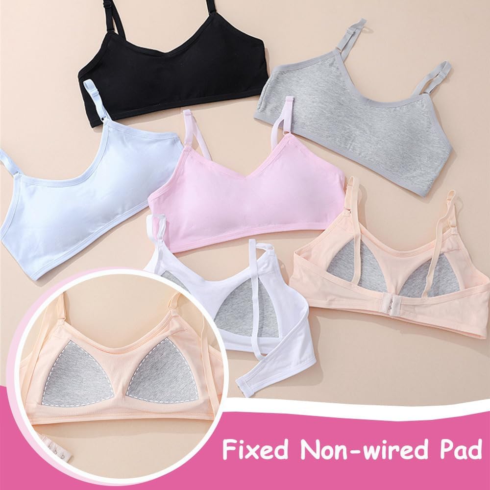 Teens Girls Bras Cotton Wireless Camisole Stretch with Fixed Pads Breathable Training Bralette for 10-18 Years - Image 3