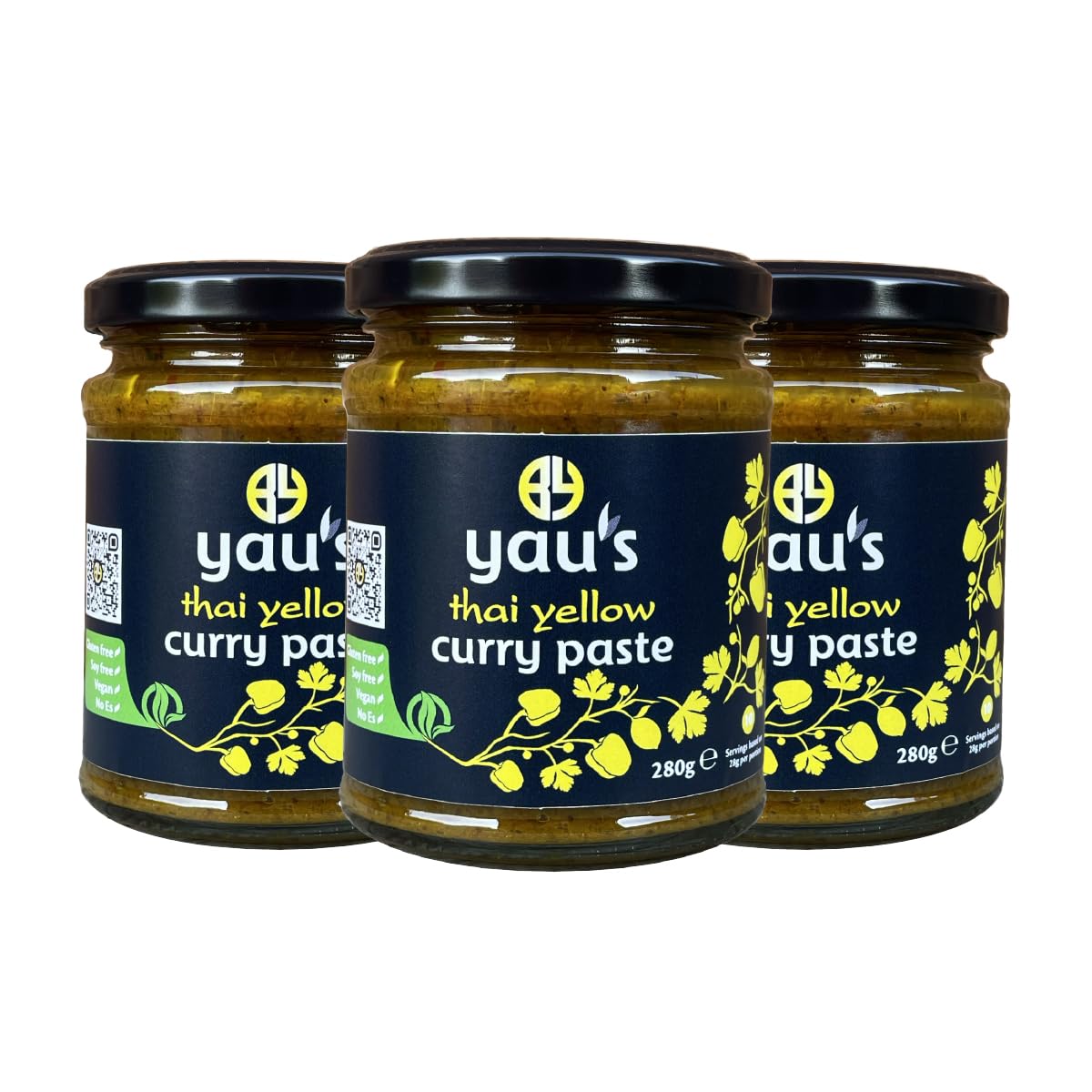 Yau's Thai Yellow Curry Paste (280g x 3jars) Marinate Stir Fry Dip