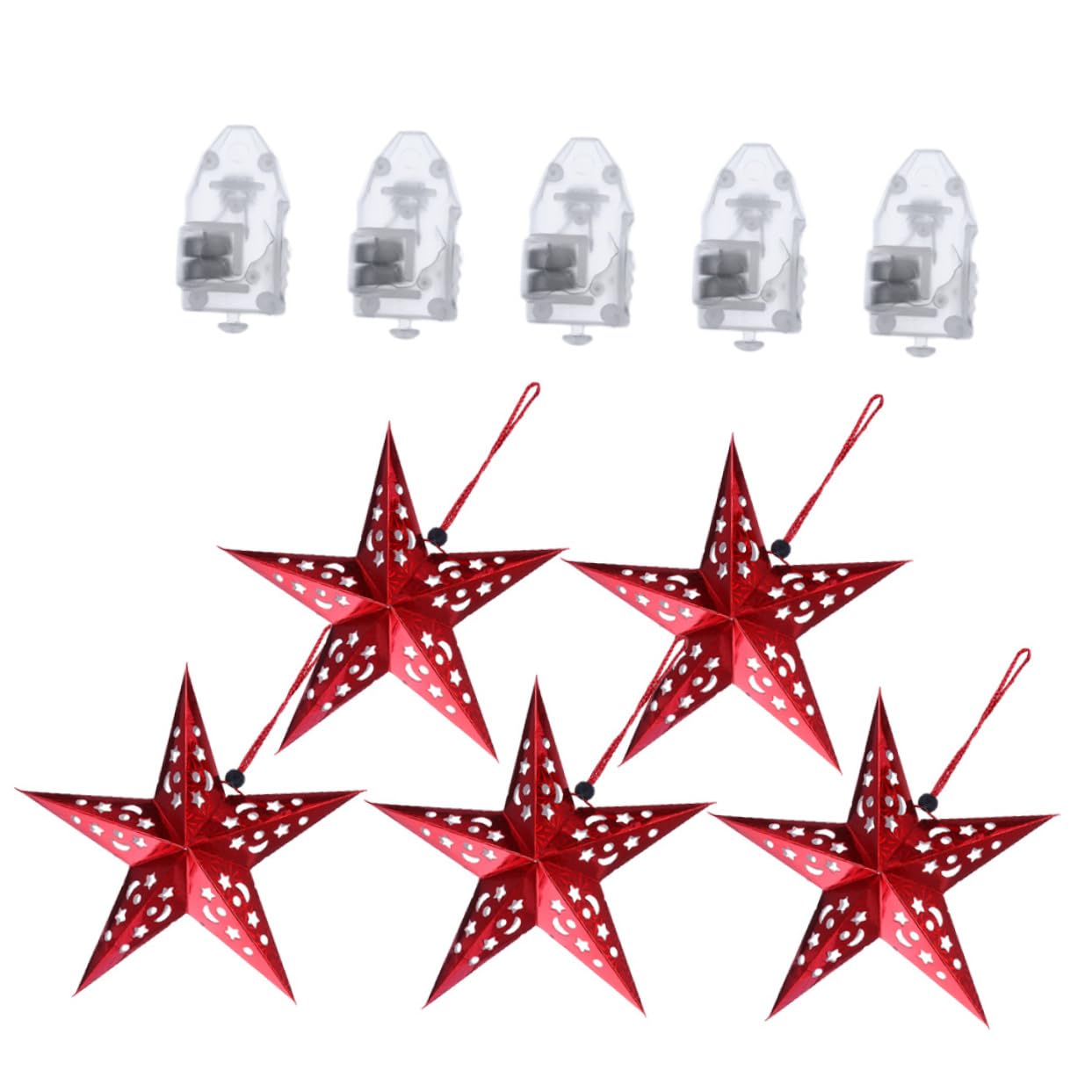 jojofuny 1juego Decoración Navideña Lámparas Colgantes De Color Rojo y Led Accesorios y Decoración De Navidad Resistente y De Instalar