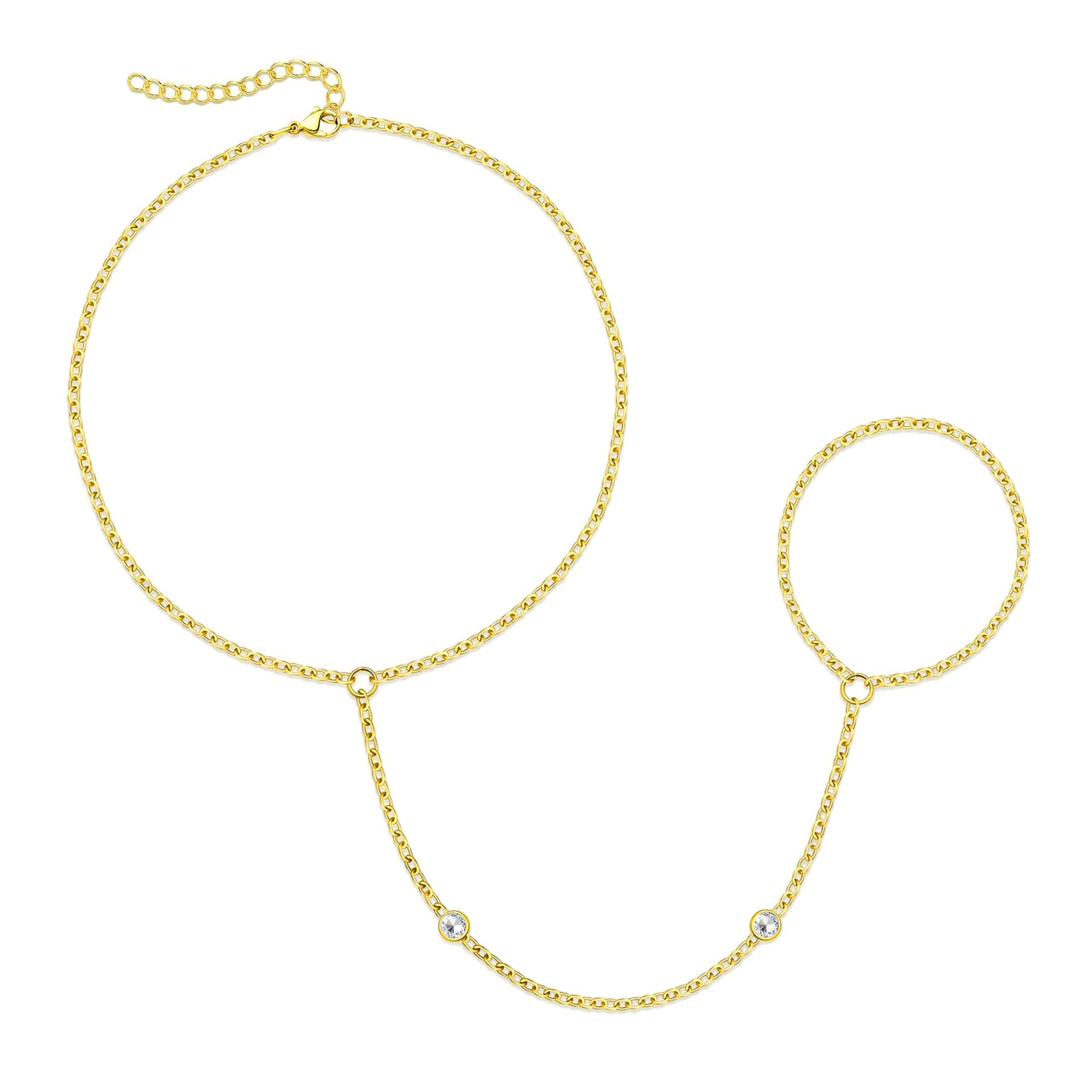 Gold Bracelets Set for Women Non Tarnish Trendy,14K Gold Plated Dainty Stackable Paperclip Cuban Link Chain Bracelets, Simple Cute Cuff Bracelets Jewelry Set Adjustable 7"+2"