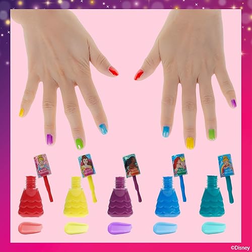 Miniatura 4 de Townley Girl Disney Princess Castlebox - Esmalte de uñas no tóxico, a base de agua, natural, seguro, de secado rápido, juego de regalo para niños y