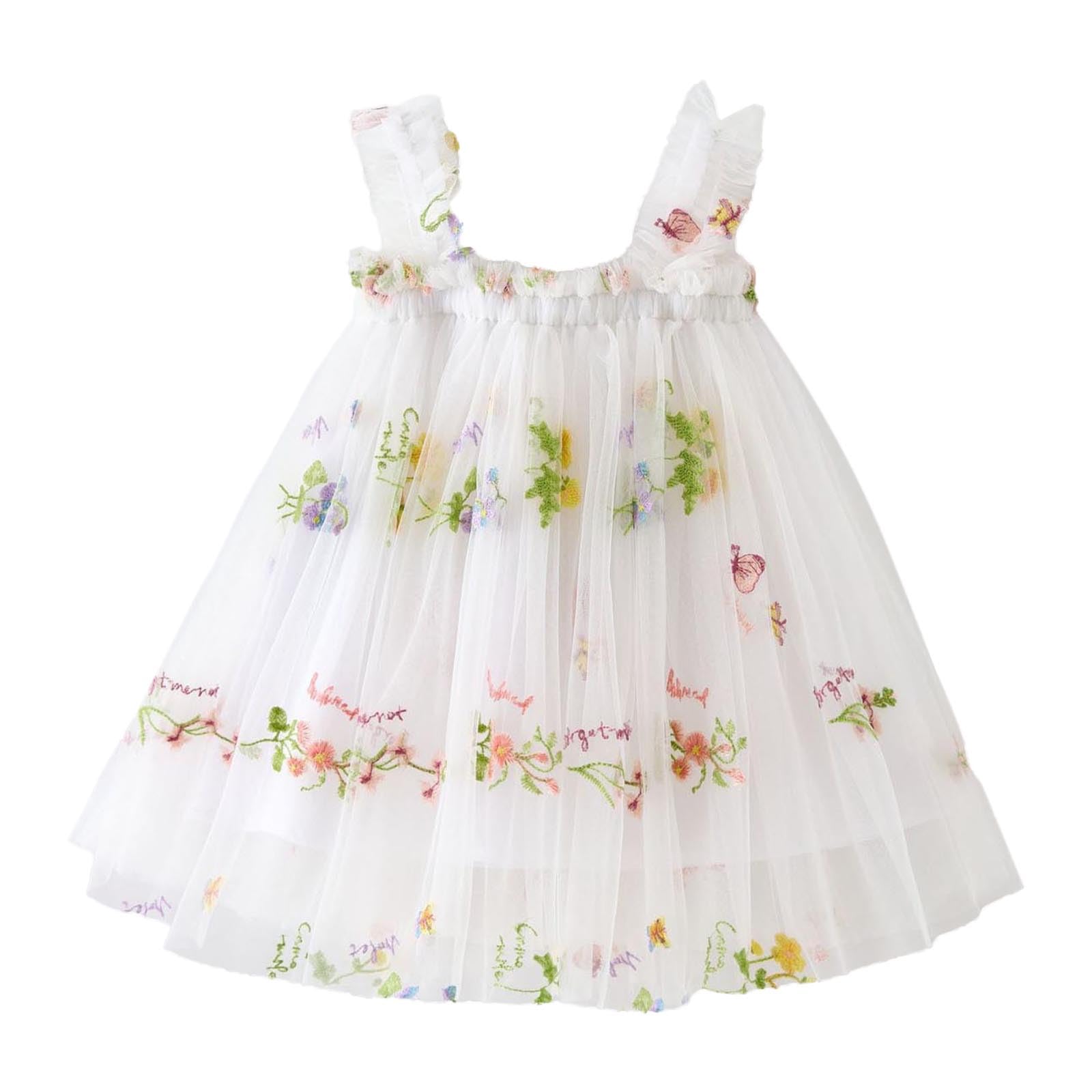 Vestido Niña Sin Mangas de Una - Línea de Algodón de Verano Vestido Largo hasta la Rodilla Vestidos de Tutú sin Mangas Vestido de Fiesta Vestido Plisado Ropa para Niñas de 12 Meses a 10 Años