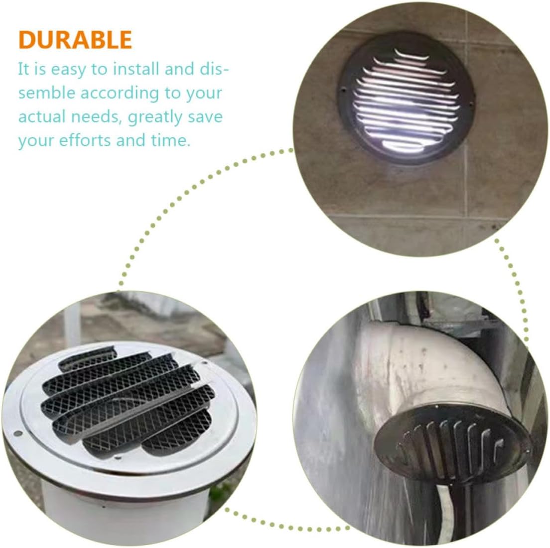 Stainless Steel Dryer Vent Cover 120mm Rainproof Wall Exhaust