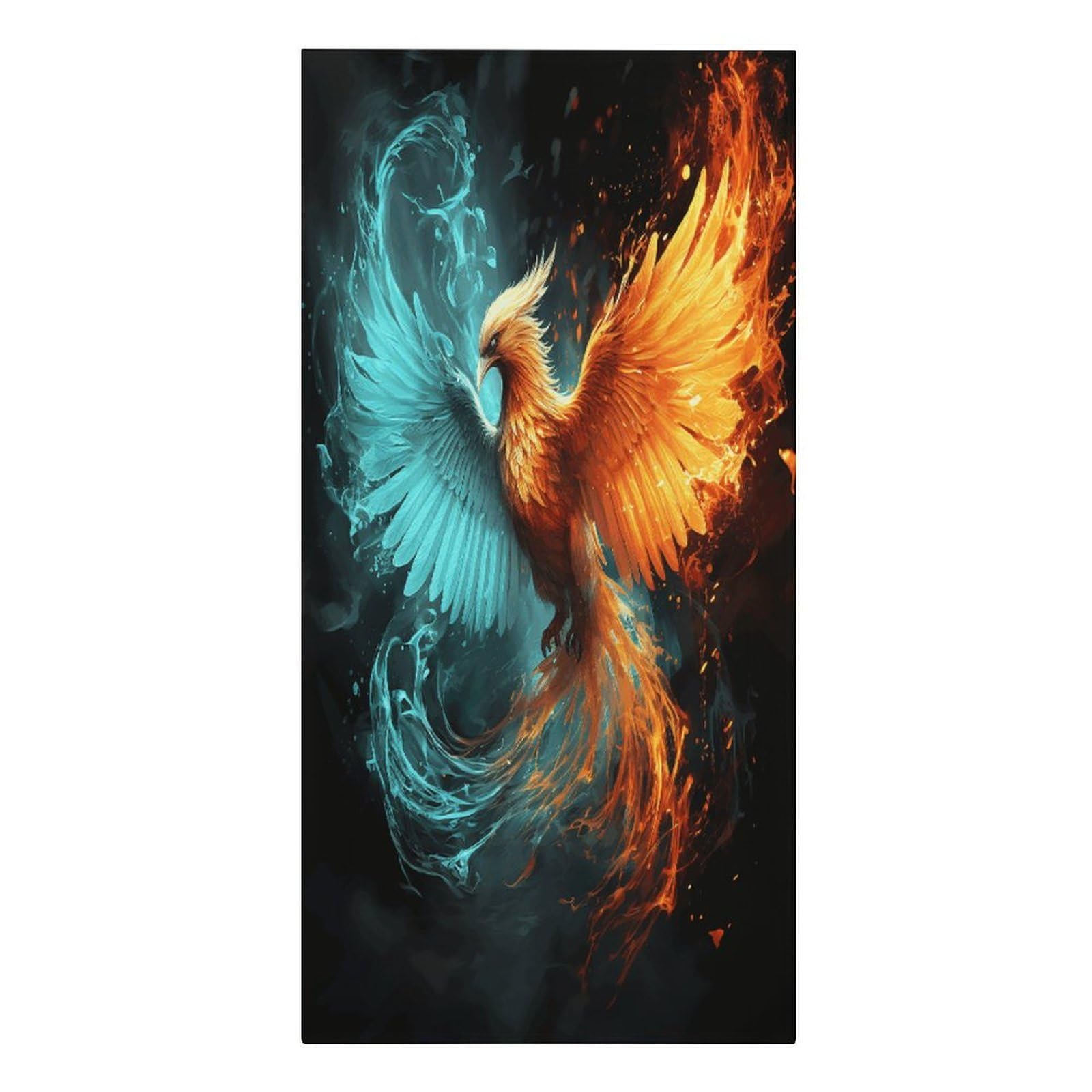 VstaDank Fire and Water Phoenix Beach Towel Microfiber Oversized Beach Blanket Super Absorbent Soft Pool Bath Towel Sand Free Quick Dry Travel Towels Gifts for Yoga Sports Adults 30" X 61"