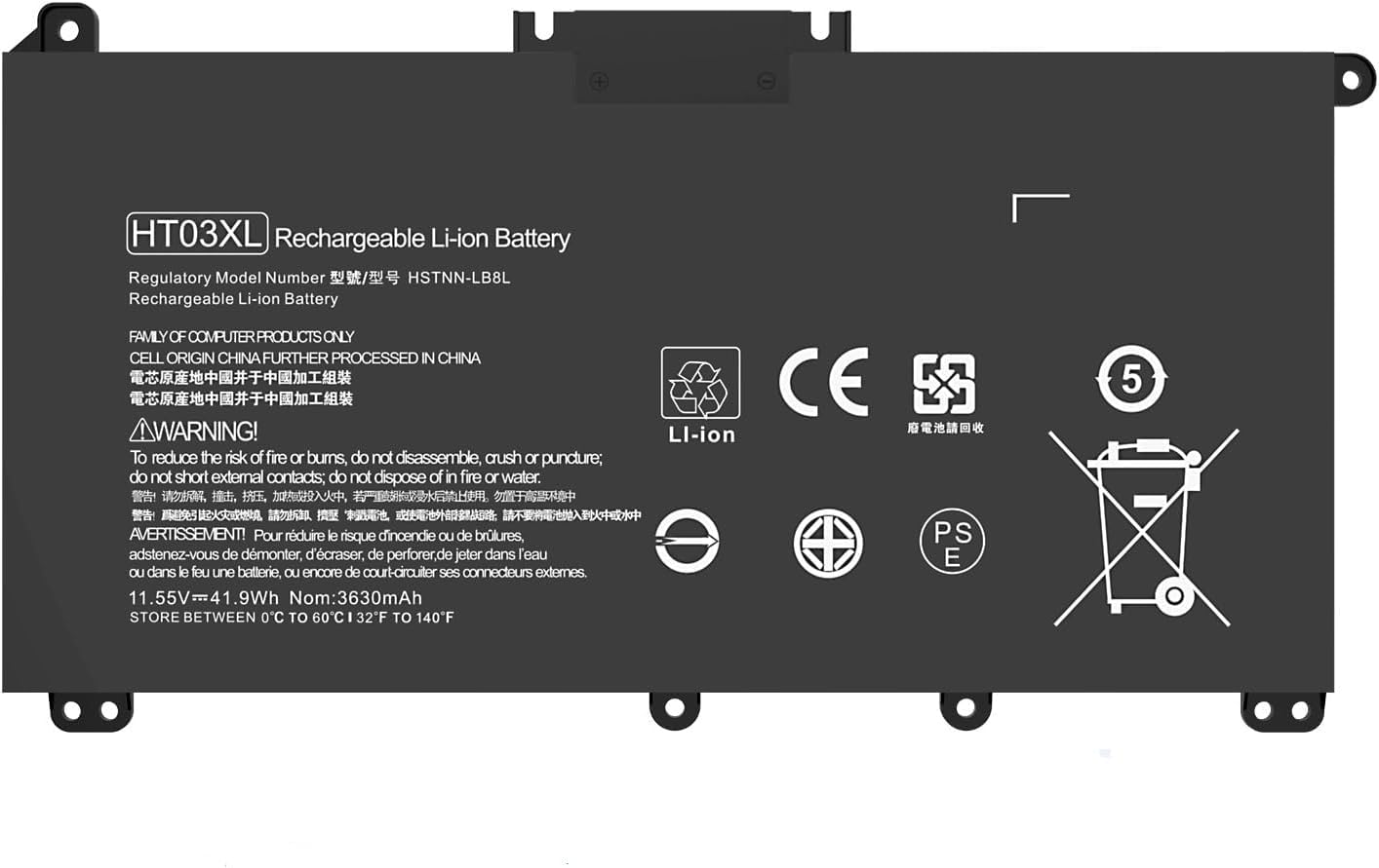 Batería de reemplazo HT03XL para HP 240 245 250 255 G7 340 348 G5 Series Pavilion 14-DH 14Q-CS 14-CE 14-CK 14-DF 14-DQ 15-DW 15Q 15S X360 14M-DH Series HT03041XL L11119-855 L11421-542 L11421-2C2