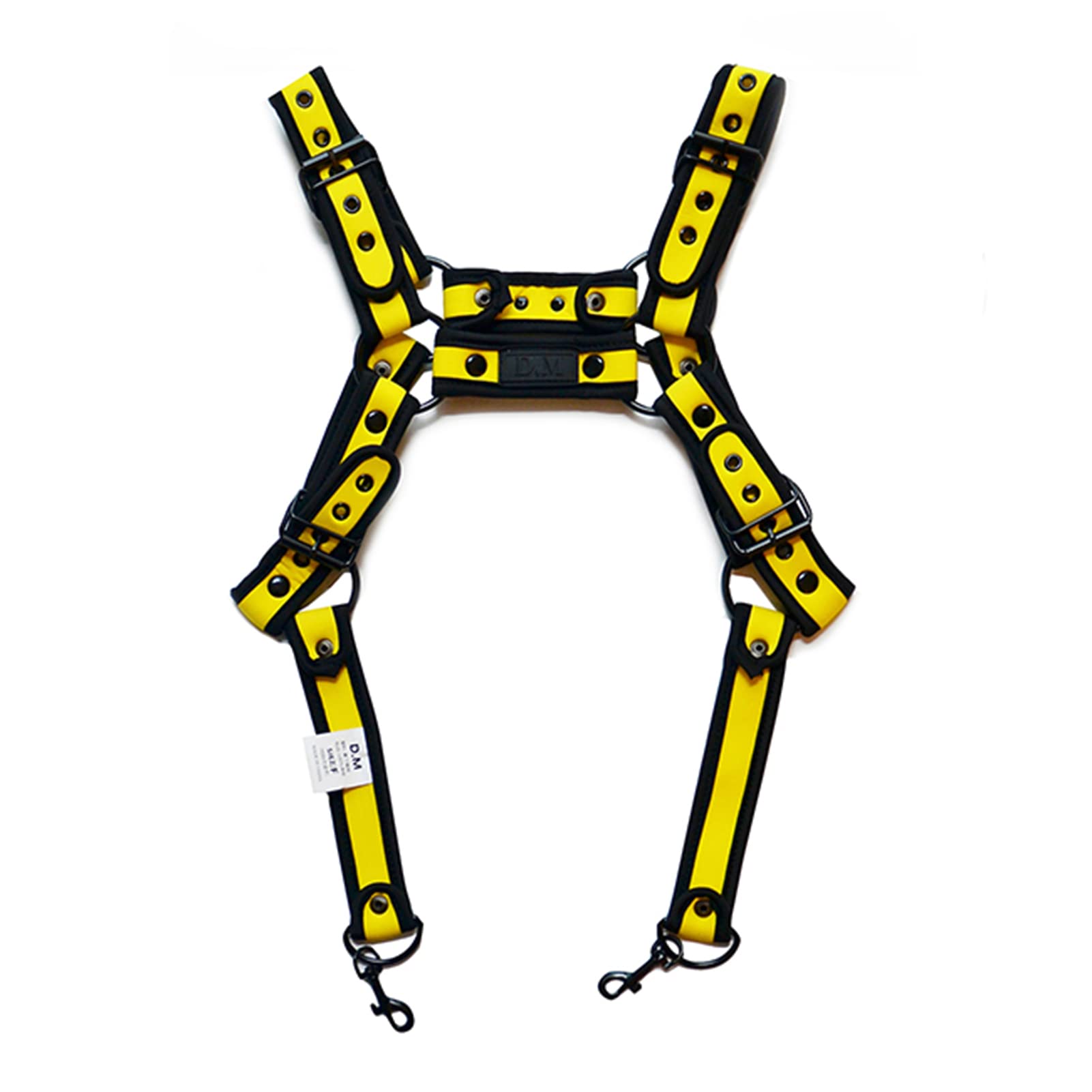 Herren Body Brust Harness Leder-Optik Riemen Geschirr Punk Gürtel Mit Kontrastfarbenem Besatz, Doppelte Schultergurte Einstellbar Schnalle Toll Mit String(One Size, Yellow)