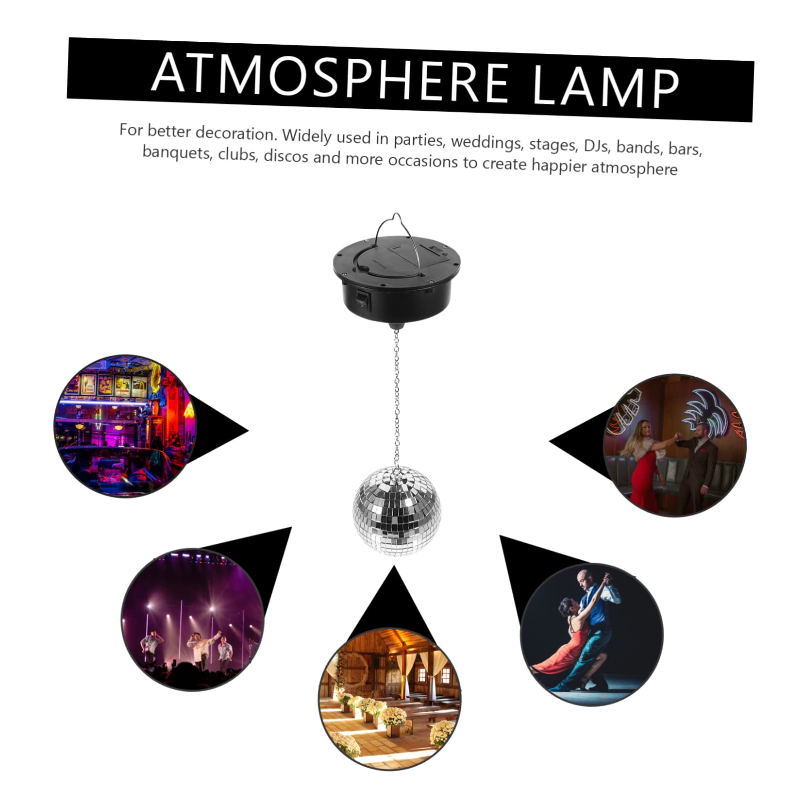 DOITOOL Mirror Ball Disco Light Rotating Spotlight Disco Ball Lamps for Parties Decor