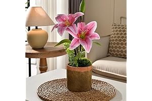 Stargazer Lily Artificial Flowers - Vibrant, Lifelike Botanicals for Home Décor