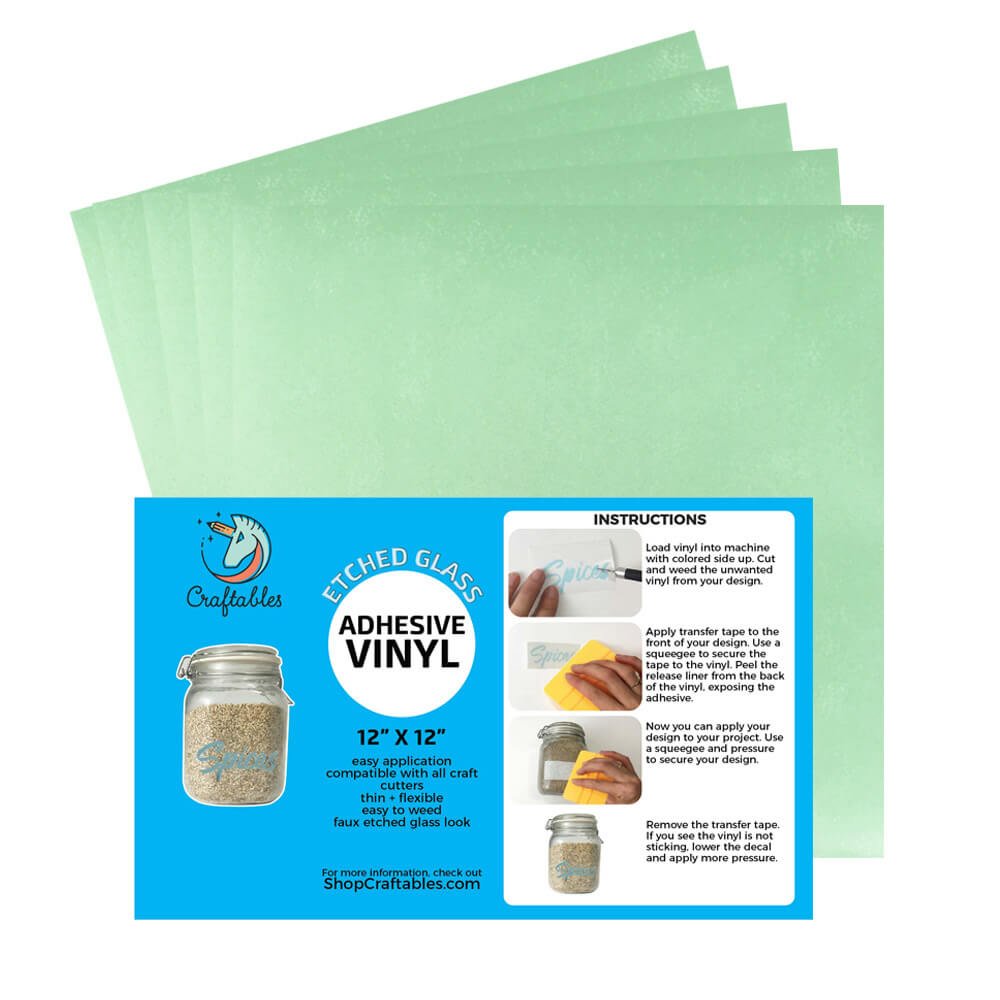Buy Craftables Green Etched Glass Adhesive Vinyl for Cricut, Silhouette