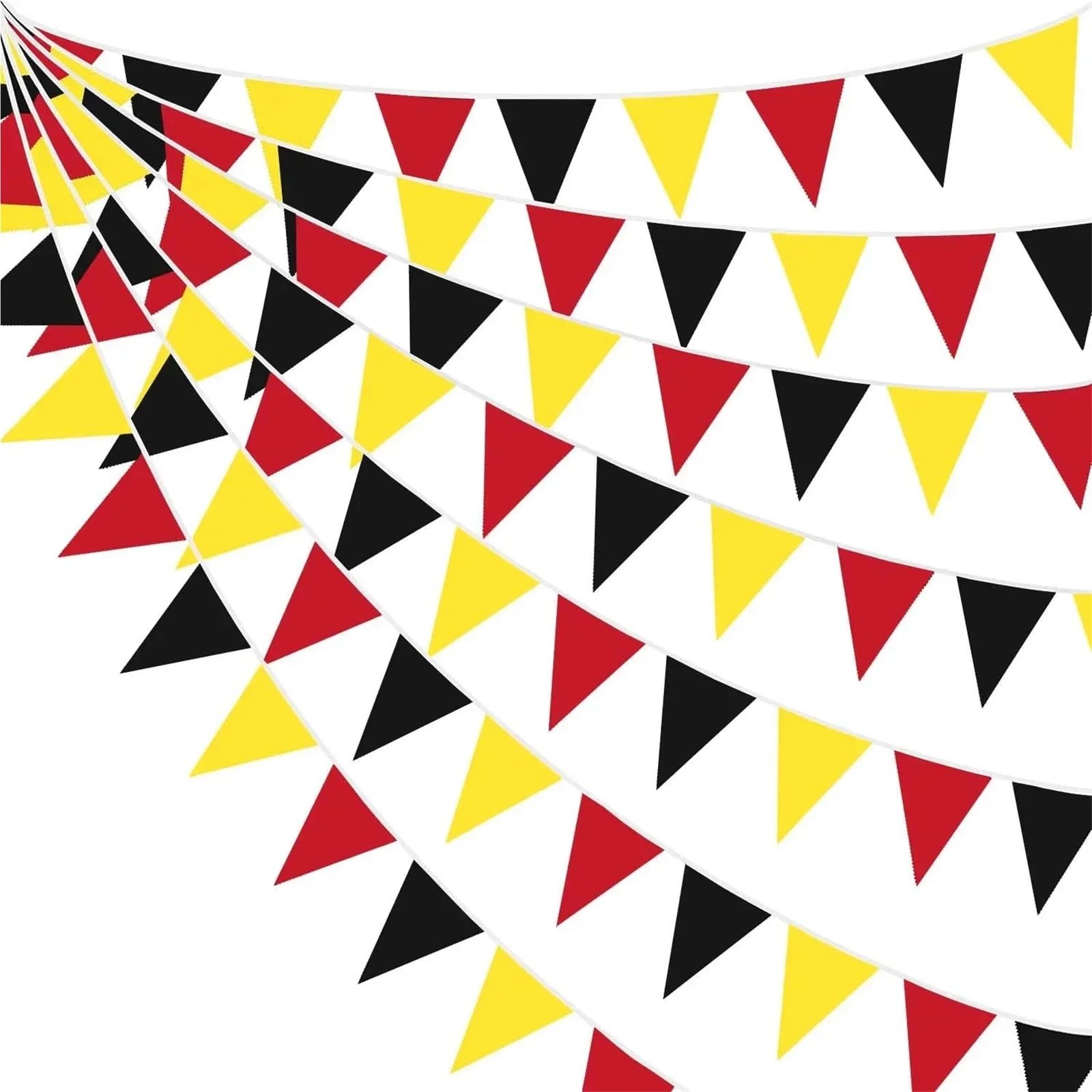 Banderines Decorativos 10m Red Yellow Black Bunting Flags 20x30cm Plastic Party Decor(3 PCS)