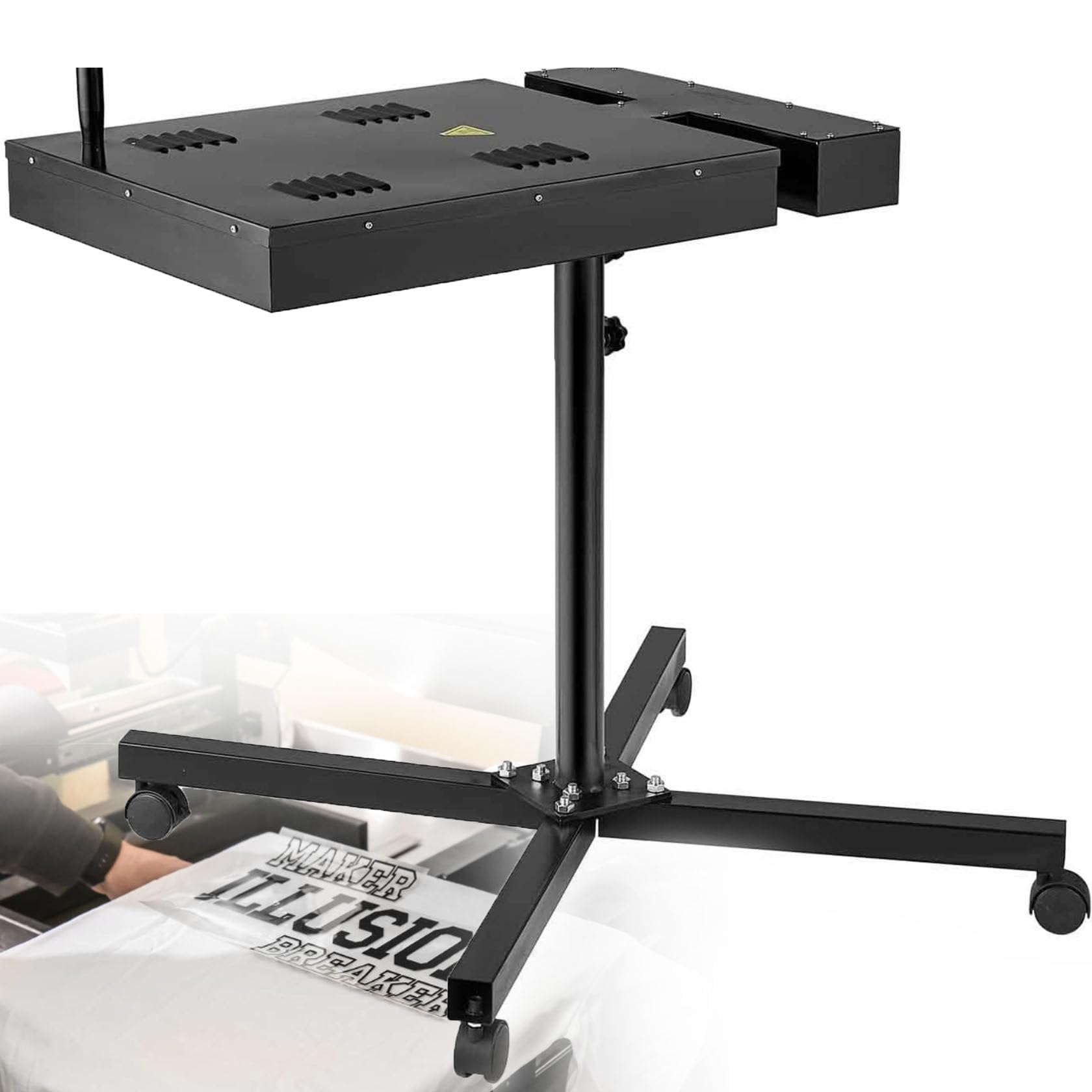 Secador Flash de 2000W para fijación de tinta en serigrafía textil con soporte ajustable