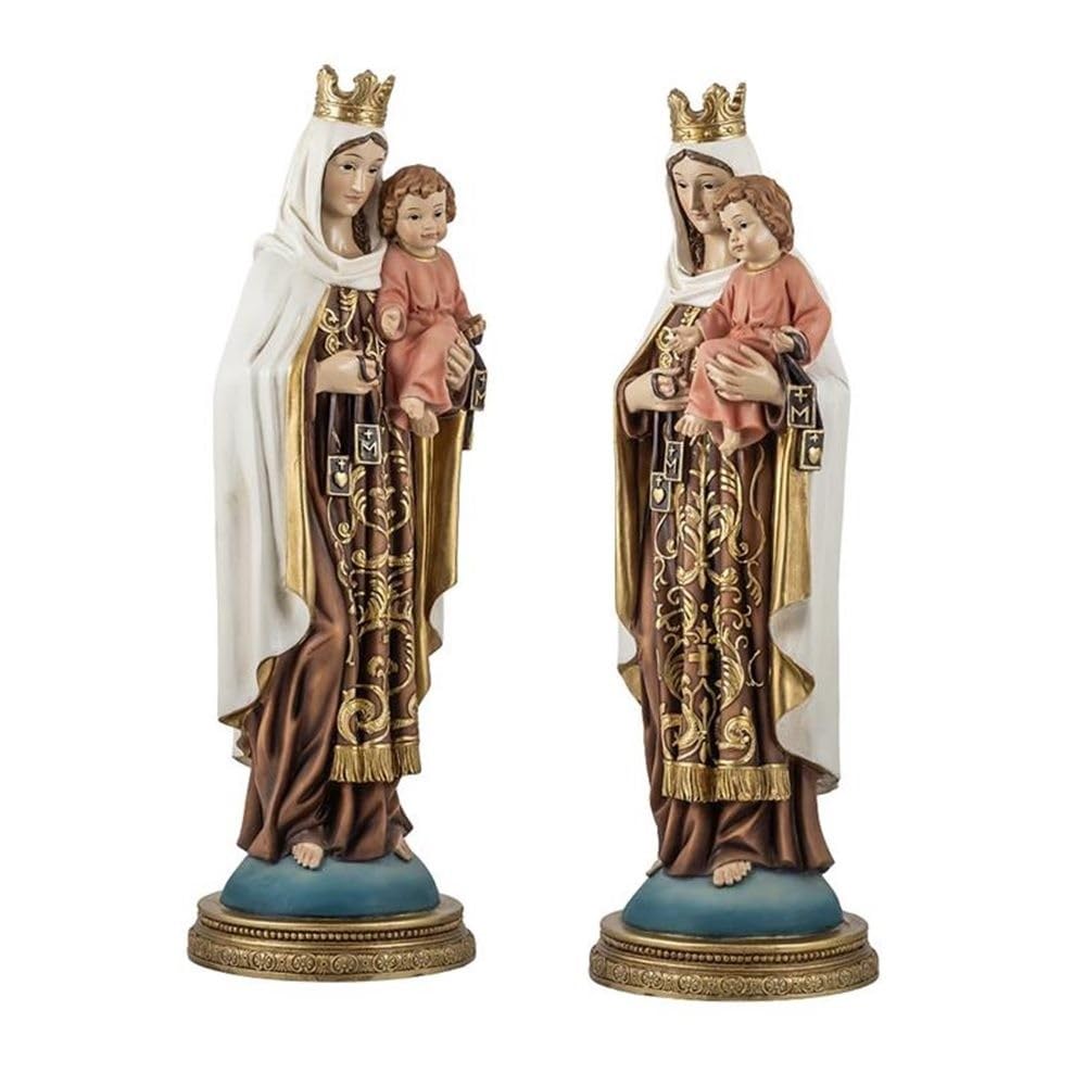 Virgen del Carmen Figura Religiosa 40 cm. patrona de los Marineros Imagen Resina peana