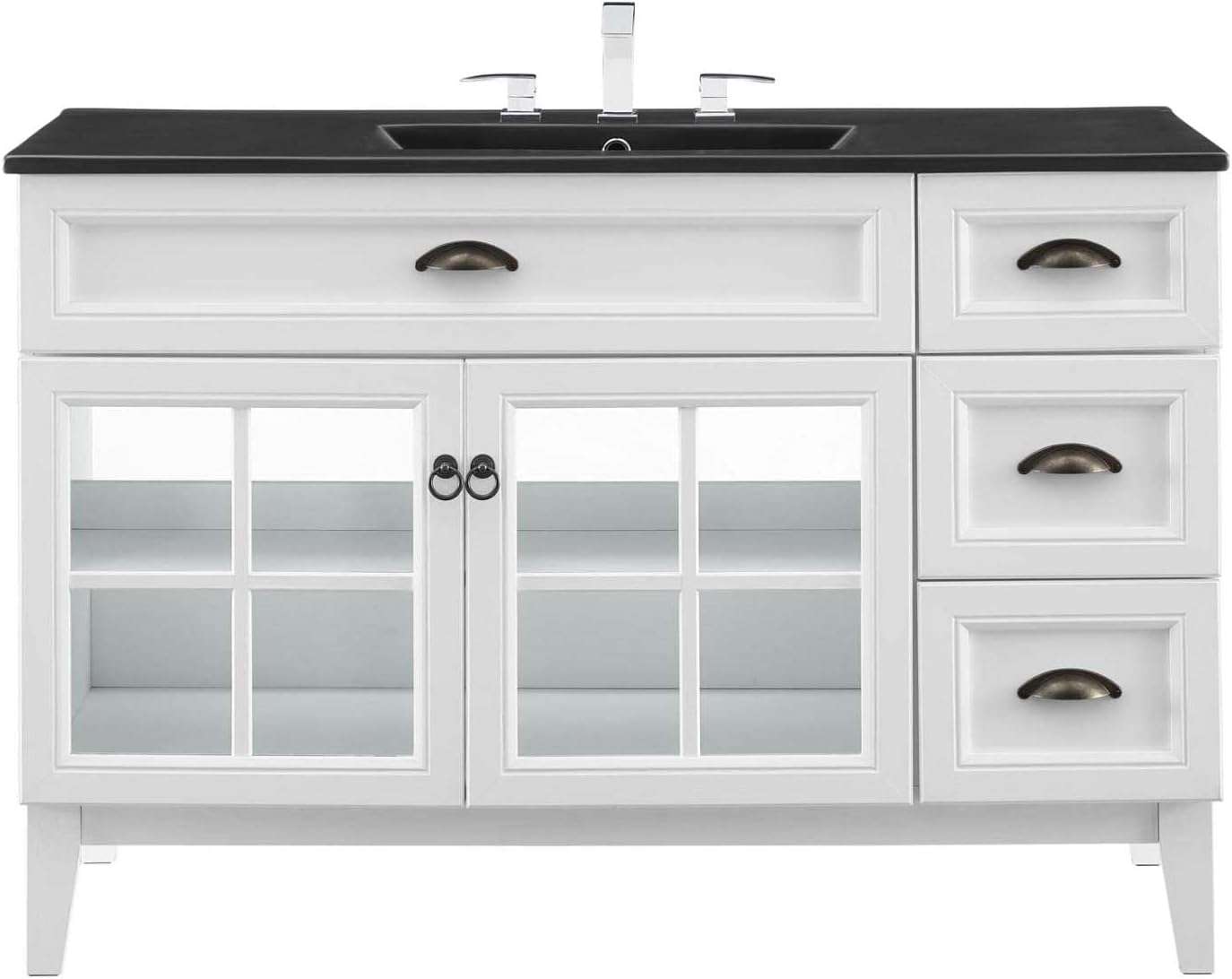 Modway Isle 48" Bathroom Vanity Cabinet, 48 Inch, White Black