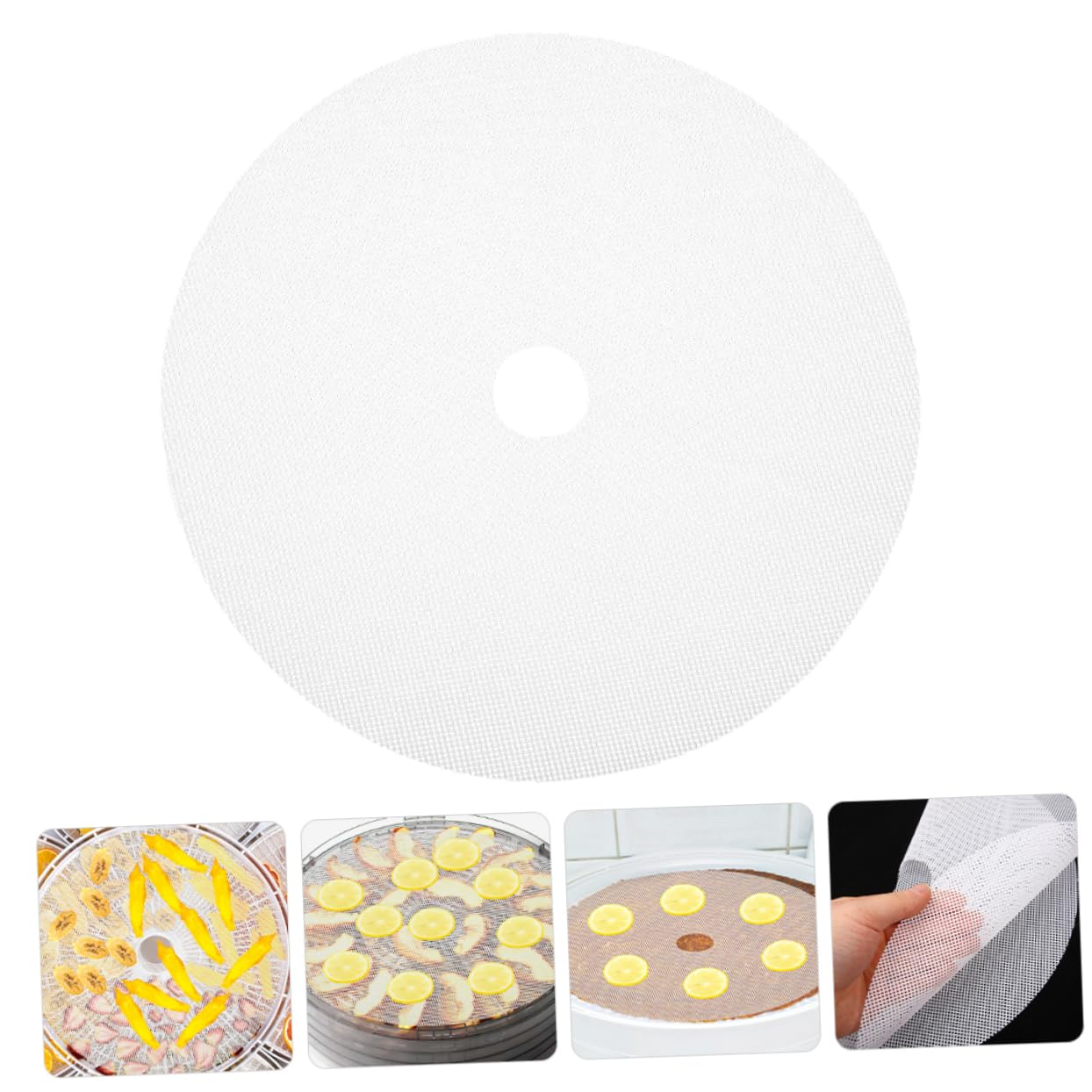 SOLUSTRE Silicone Pad for Dryer 4pcs Round Dehydrator Sheets Non-slip Easy to Clean