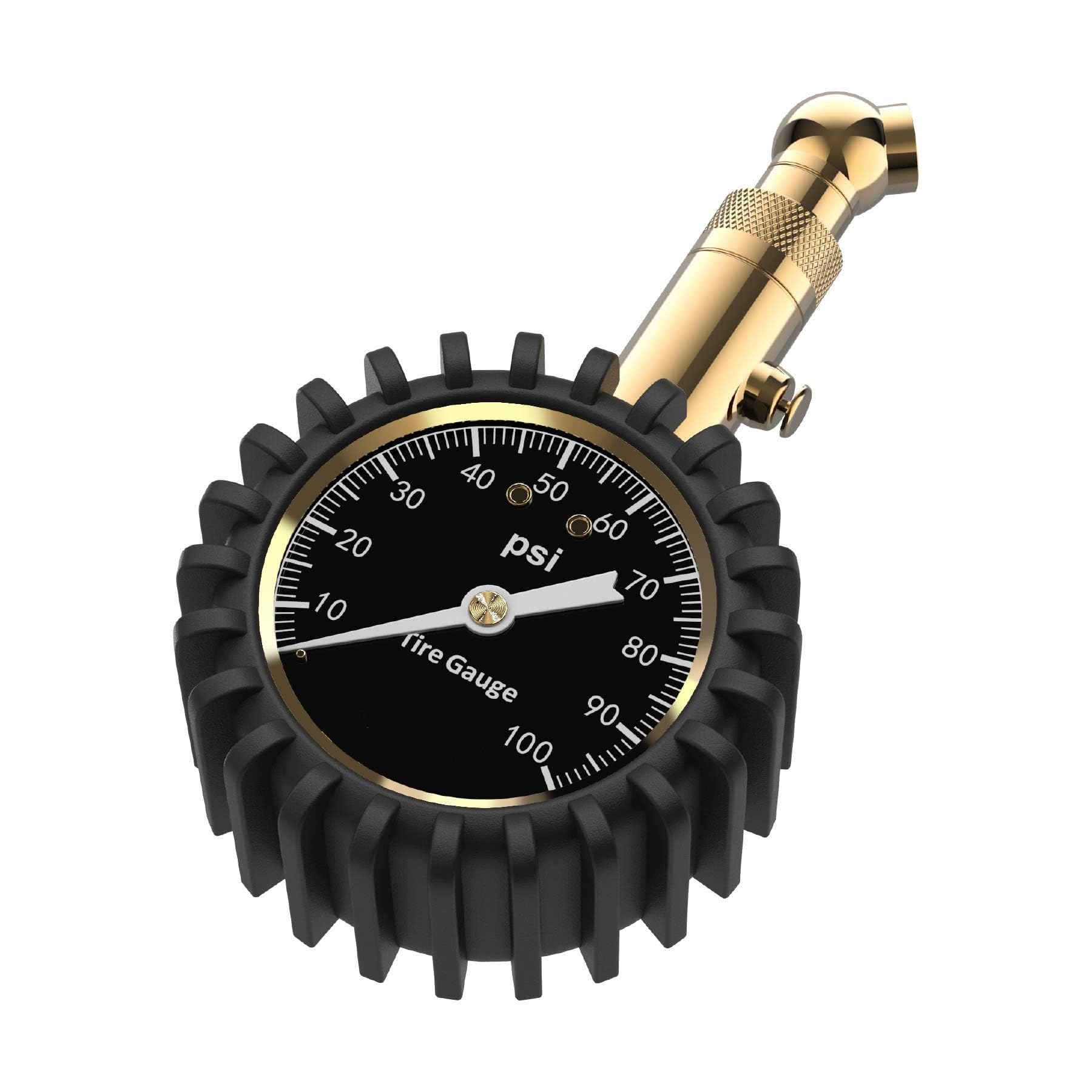 Khazna Tire Pressure Gauge (0-100 PSI), High Air Pressure Gauge Vehicle Tire Pressure Checker with Large 2 Inch Glow Dial Compact Tire Gauge High PSI Tire Gauge for Car and Trucks Tires