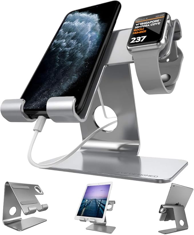 Amazon.com: ZVE 2 in 1 Universal Iphone Stand and Aluminium Apple ...