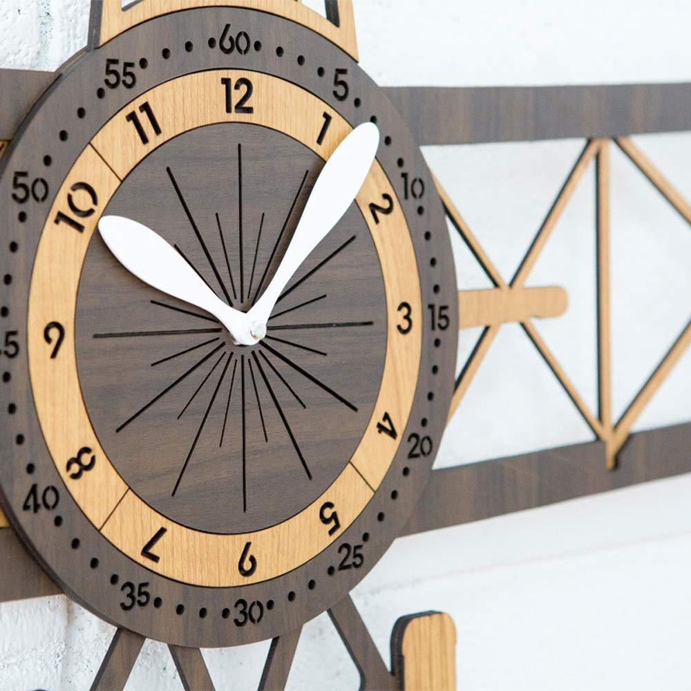 Zegar ścienny Creative Aircraft Decoration Wall Mute Prosty Zegar Kwarcowy MDF