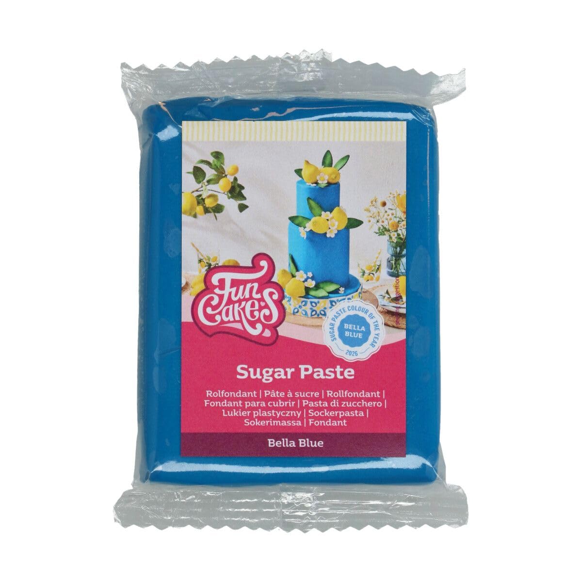 FunCakes Fondant Bella Blue, Easy to Use, Smooth, Flexible, Soft and Pliable, Perfect for Cake Decorating, Halal, Kosher and Gluten Free, 250 g