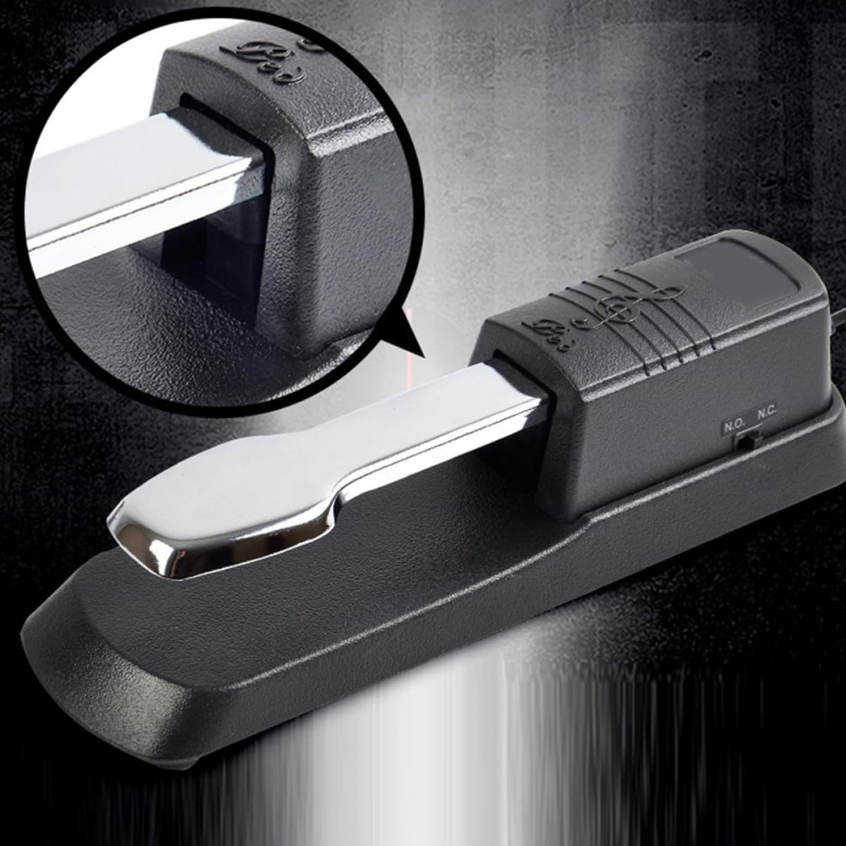 Pedal de Sustain para Teclados Electrónicos y Pianos Digitales Pedal de Damper de Aleado Accesorio Durable para Sintetizadores y Piano Color Negro