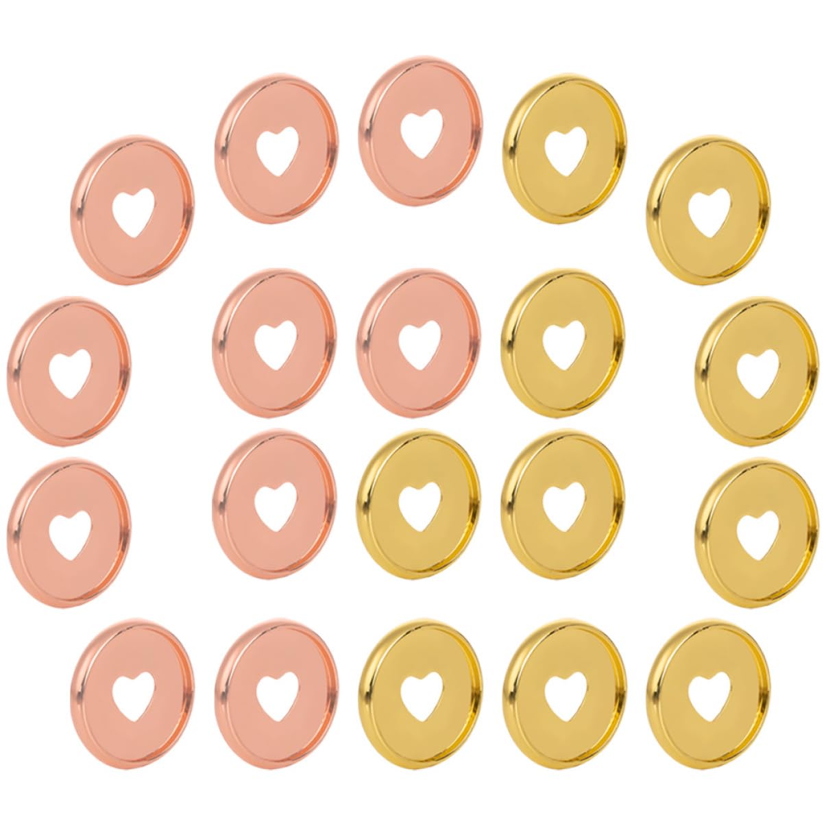 Abaodam 80stücke Rundbinder Discs Premium Bindescheiben Für Notizbuch Planer Roségold Für Lose Einfaches Binden Leicht Und Tragbar Herzloch-design