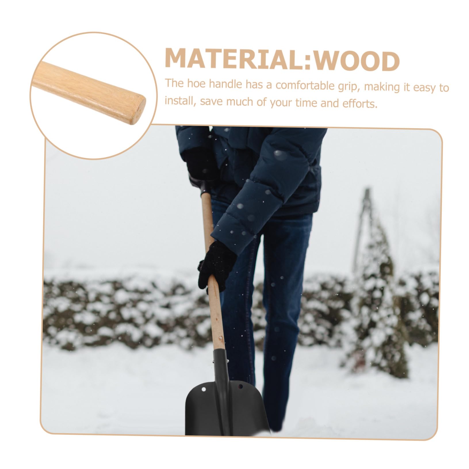 Yardenfun Ersatz Holzgriff für Hacke 58cm Robuster Holzstiel für Holzbearbeitung Rutschfester Griff für Schreiner und Gartenarbeiten