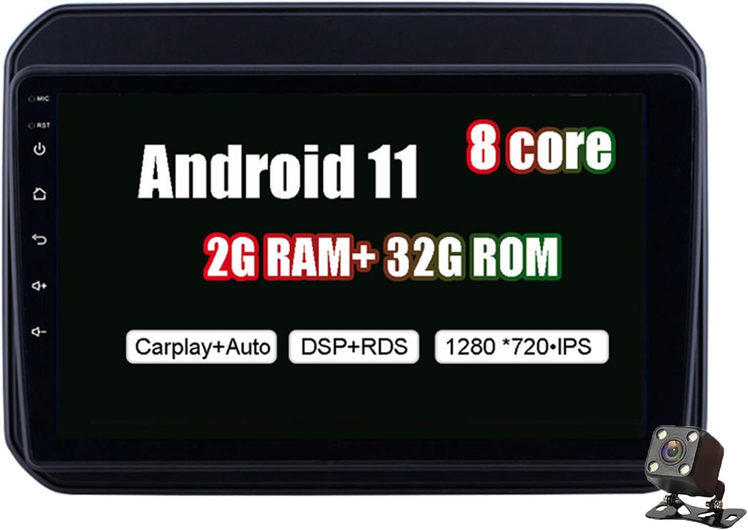 Android 11 9" IPS Touch Screen Car Stereo,Carplay RDS FM Car Radio for Suzuki Lgnis 2016-2020 Support USB DSP Steering Wheel Control DAB+ OBD DSP DVR+