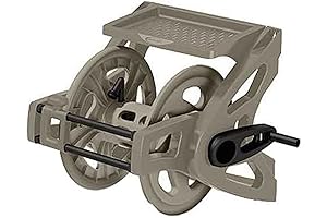 Suncast Slide Trak Heavy Duty Wall Mount Hose Reel with Crank