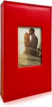 Photo Album 4x6 for 300 Photos Pictures PU Leather Cover for Wedding Albums Family Photo Book Pocket Vacation Birthday Photo Albums Hold B-Red
