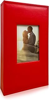 Photo Album 4x6 for 300 Photos Pictures PU Leather Cover for Wedding Albums Family Photo Book Pocket Vacation Birthday Photo Albums Hold (Red)
