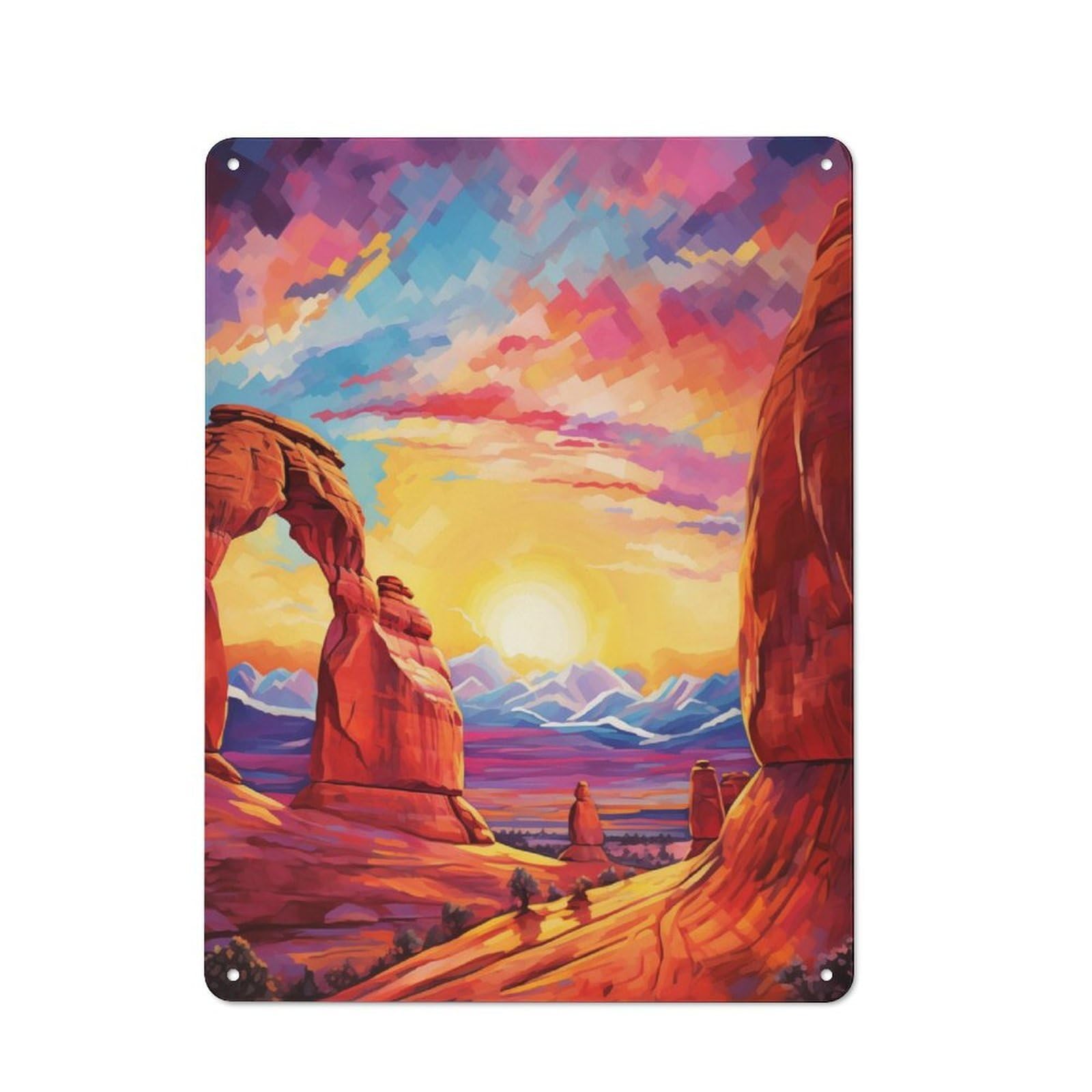 Junmoney Arches National Park Rustic Tin Sign 40X30cm Featuring For Garage Or Workshop, For Updating Garage And Workshop After Moving