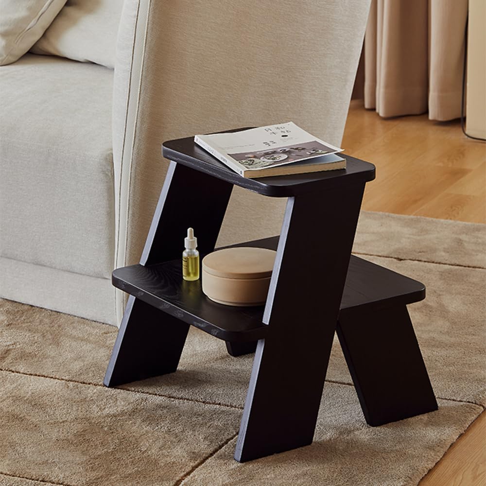 Foldable Toddler Step Stool – Wooden 3-Step Hidden Ladder, Space-Saving Design, 440 Lb Capacity, Silent Operation, No Assembly Required