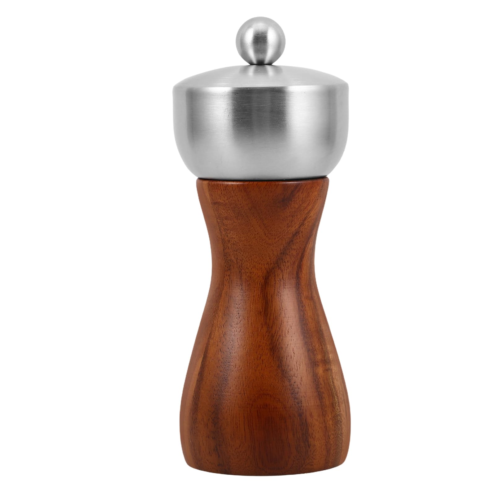 Unomor Wooden Pepper Grinder with Ceramic Core Hand Crank Manual Mill for Precise Grinding Elegant Finish Head for Kitchen Use