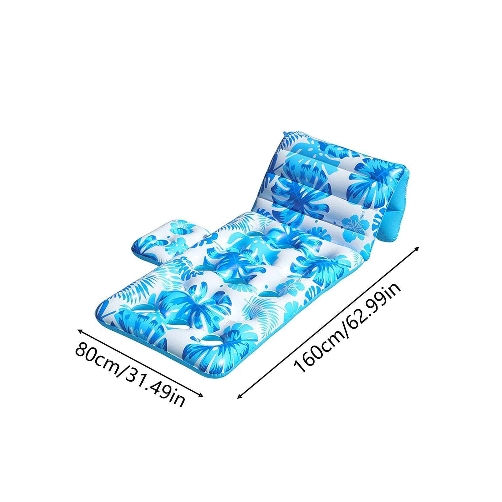 Seeschwimmer für Erwachsene | mit Getränkehalter Aufblasbarer Loungestuhl – aufblasbares Floß für Pool – für Fluss, Strand, Garten, Sommerparty, Reisen, Outdoor, Sonnenbaden