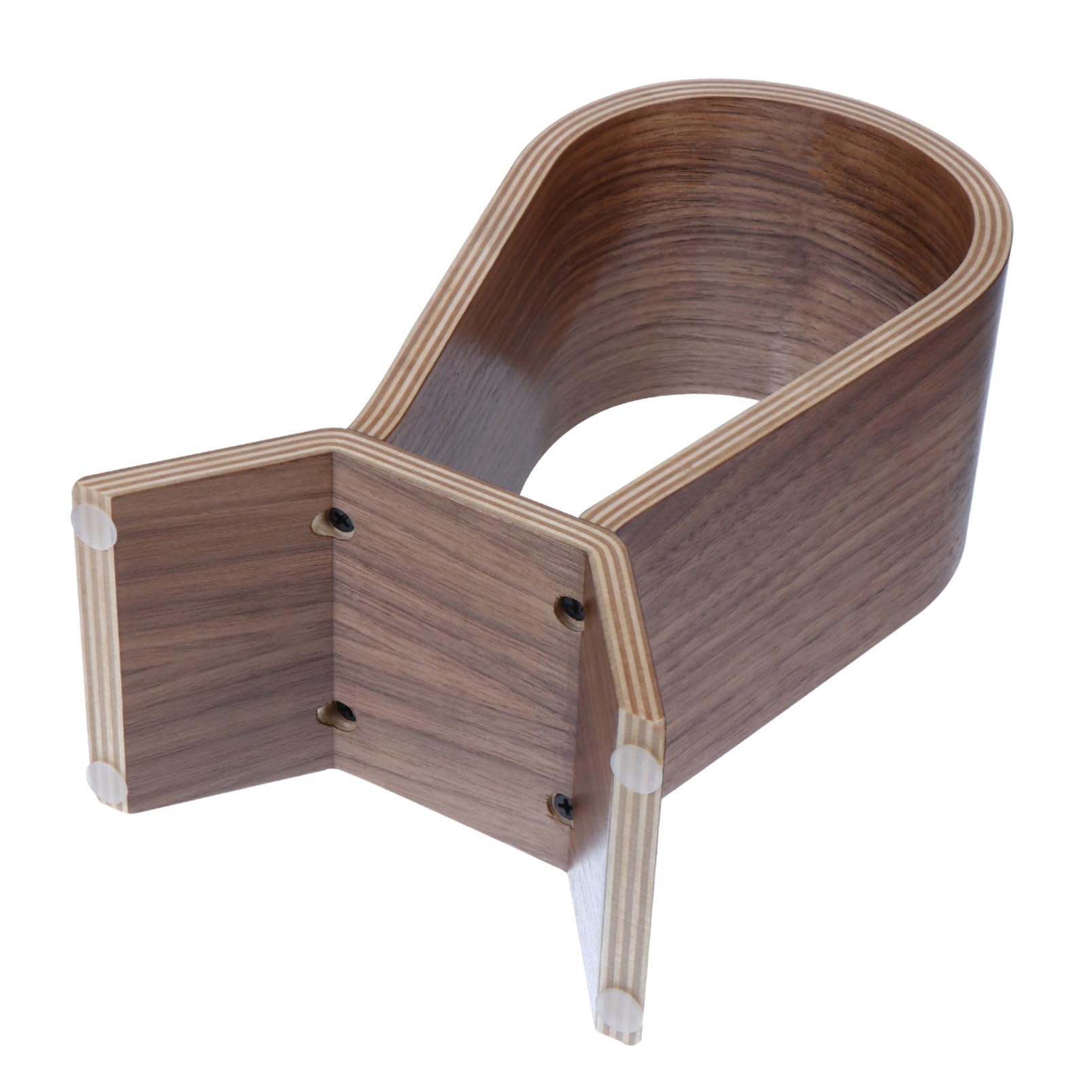 OSALADI Supporto per Cuffie da Scrivania in Legno di Noce Naturale | Espositore Stabile per Cuffie, Finitura Noce, 1 Pezzo, per Uso su Piano Lavoro e Ambiente