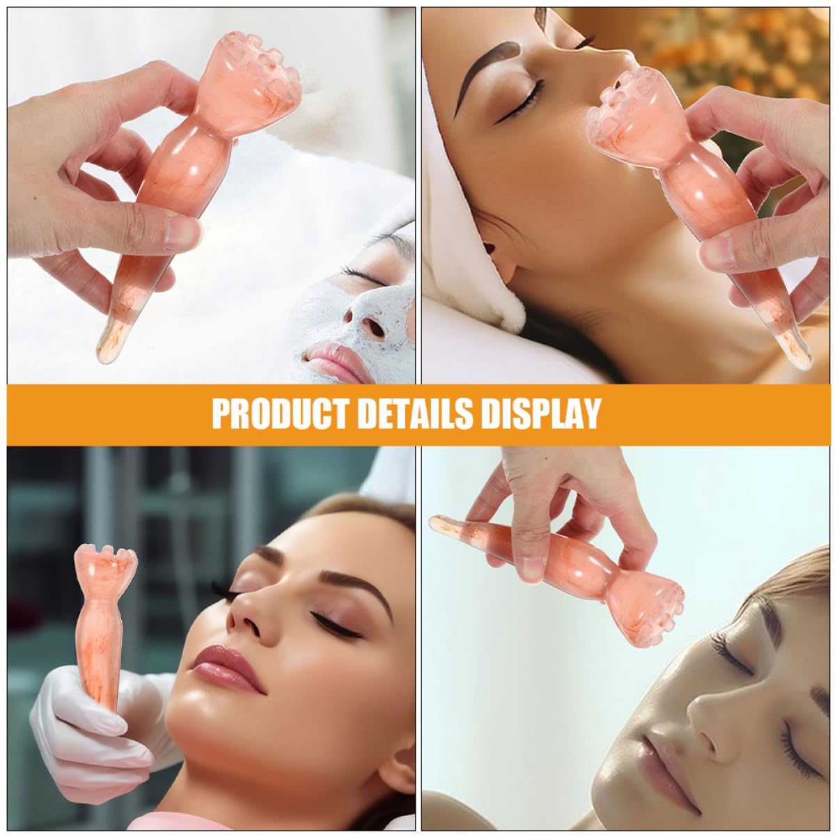 Didiseaon Anti Wrinkle Massager Stick Facial Scraping Massage Tool Face Meridians Massager Ergonomic Handle Muscle Relief