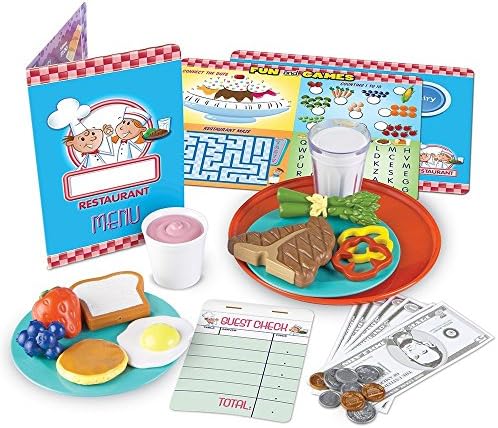 Learning Resources Serve It Up! Play Restaurant - 35 Pieces, Ages 3+ Play Restaurant Set, Pretend Restaurant for Kids, Toddler Learning Toys